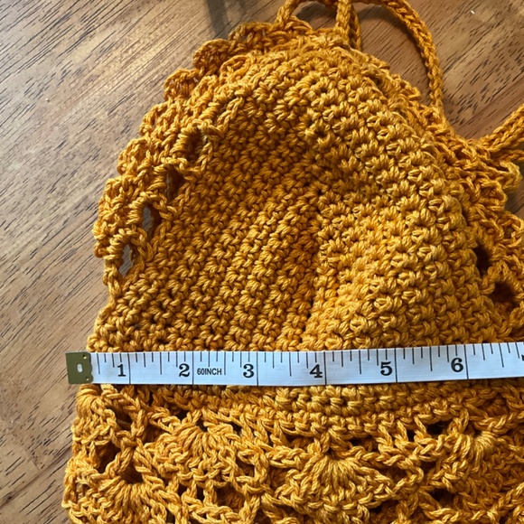 Hand Crafted Crochet Halter Hippie Boho Crop Bikini Floral Top Off the shoulder - Picture 13 of 14